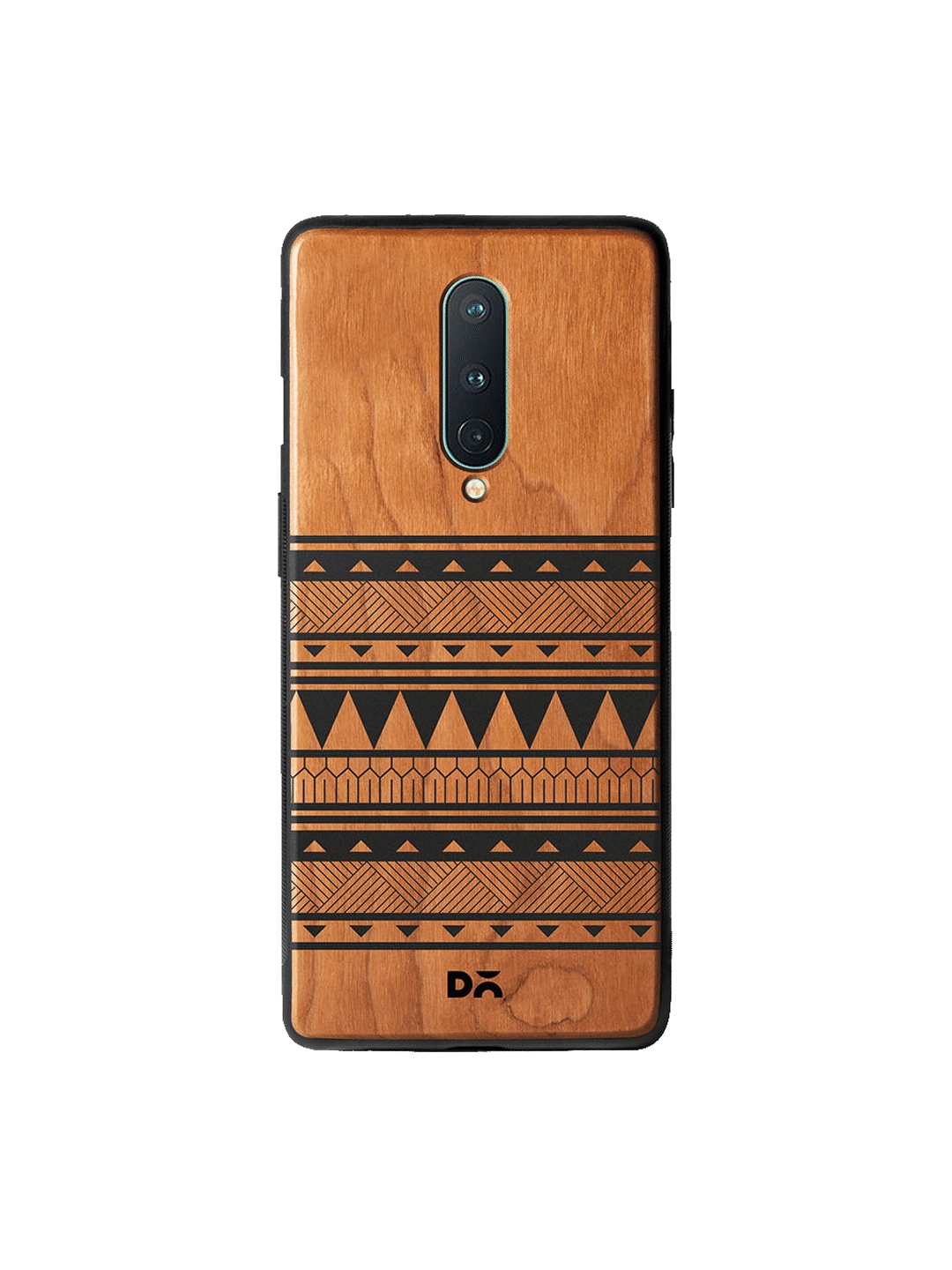 DailyObjects Brown & Black Fine Band Wooden OnePlus 8 Case