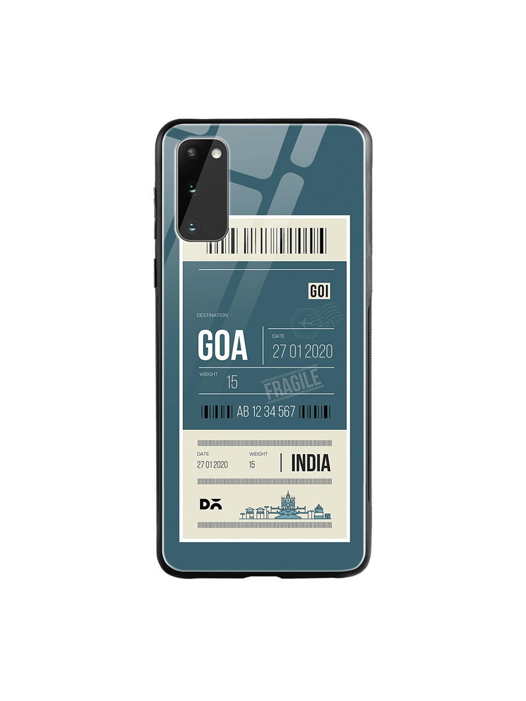 

DailyObjects Teal Blue & White Goa City Tag Samsung Galaxy S20 Shock Absorbent Glass Case