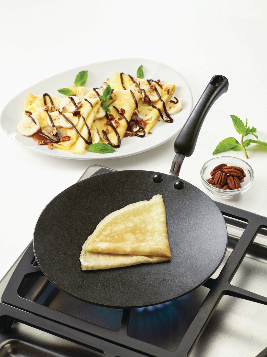 MEYER Orange & Black Premium Non-Stick Curved Roti Tawa