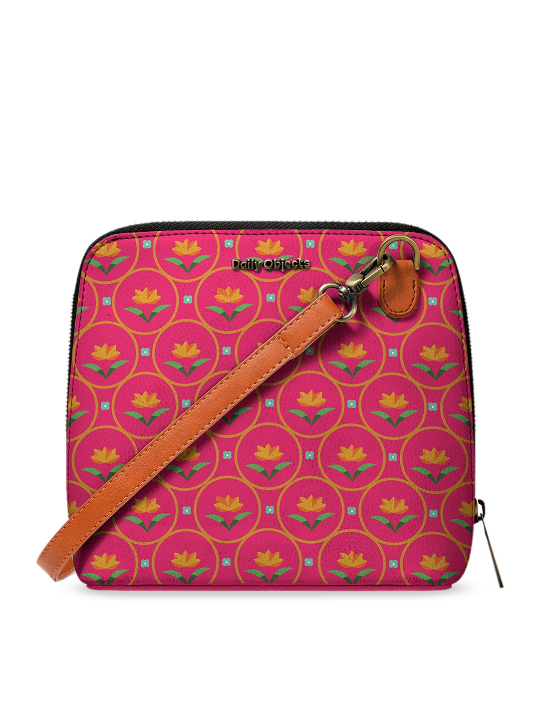 

DailyObjects Women Pink & Brown Printed Sling Bag