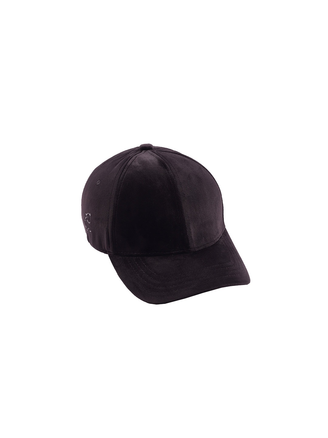 

Cap Shap Unisex Black Solid Suede Velvet Baseball Cap