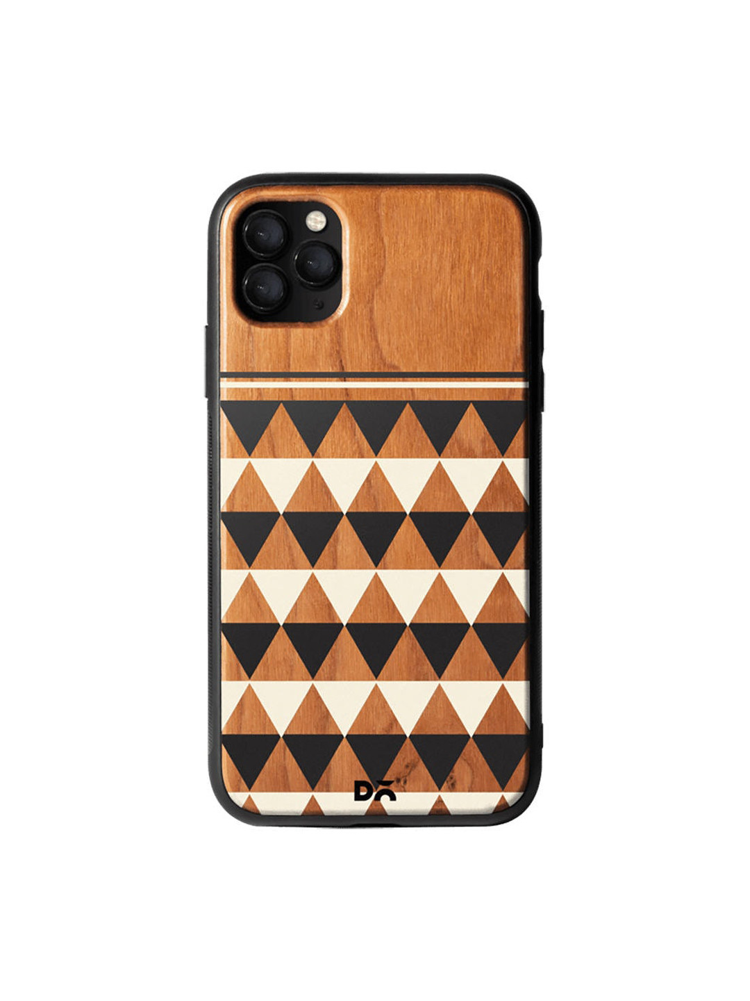 

DailyObjects Brown & White Triangles Duo Wooden iPhone 11 Pro Case