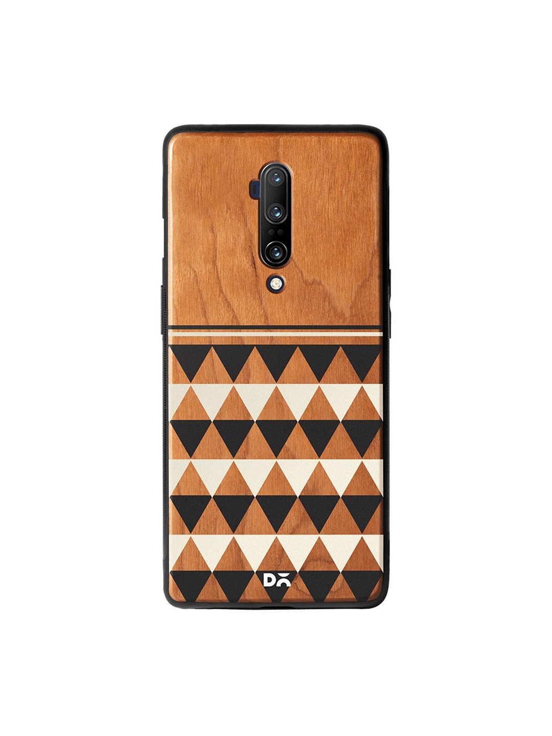

DailyObjects Brown & White Triangles Duo Wooden OnePlus 7T Pro Case