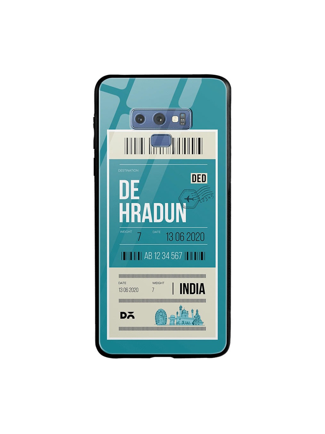 

DailyObjects Blue & White Dehradun City Tag Samsung Galaxy Note 9 Shock Absorbent Glass Case
