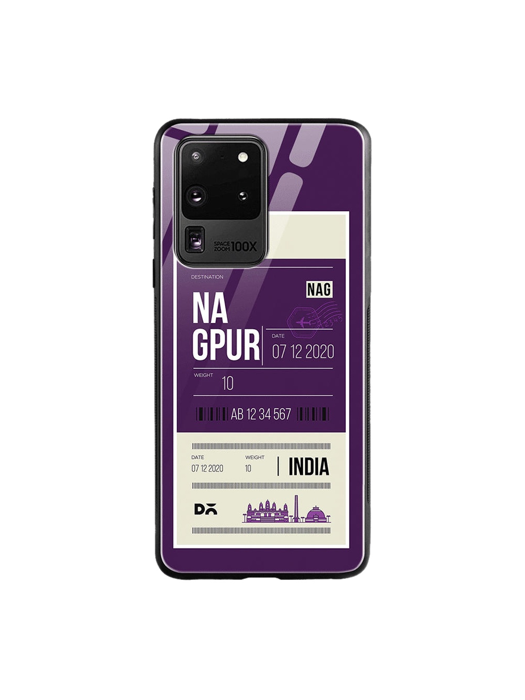 

DailyObjects Purple & White Nagpur City Tag Samsung Galaxy S20 Ultra Shock Absorbent Glass Case