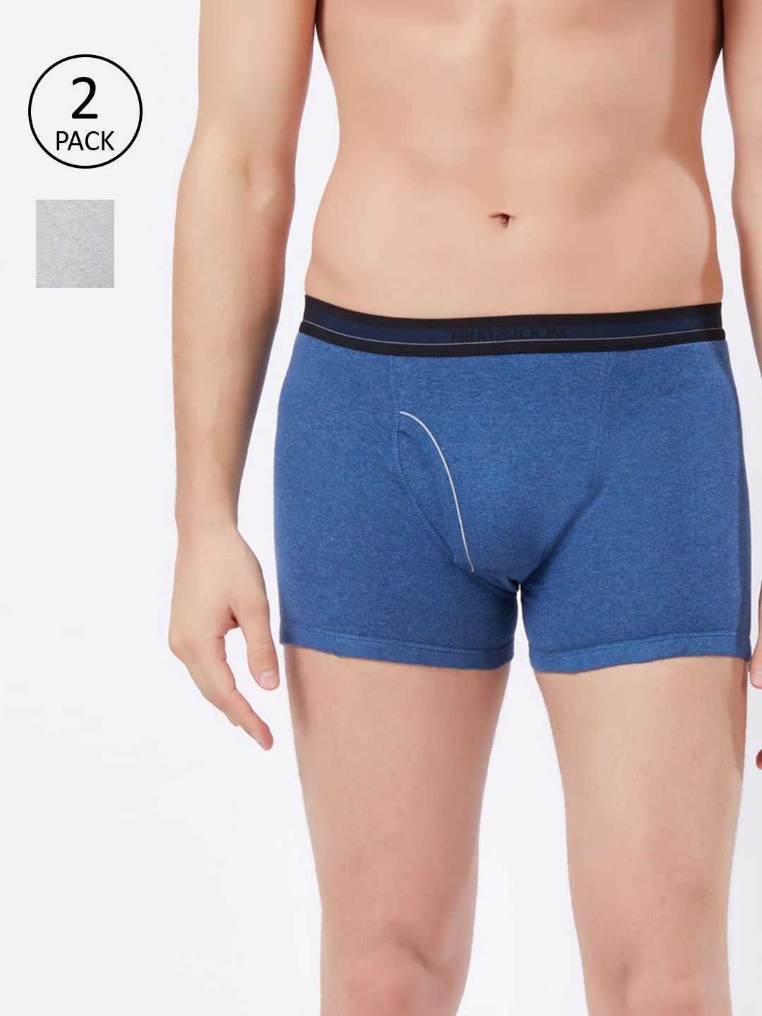 

Fruit of the loom Men Pack Of 2 Solid Trunks MBB02-2P-A1S1, Blue