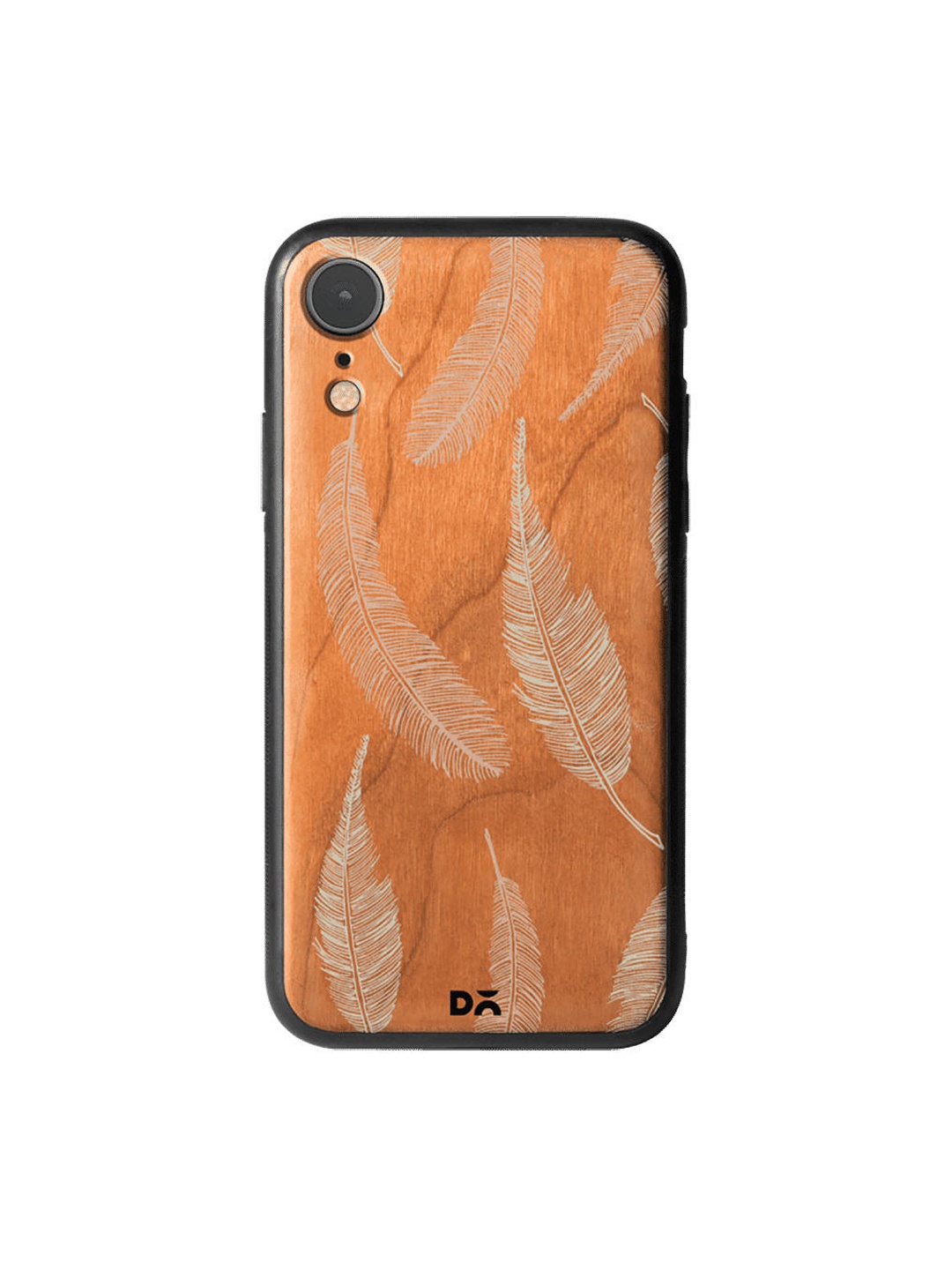 

DailyObjects Brown & White Feathers Wooden iPhone XR Cover