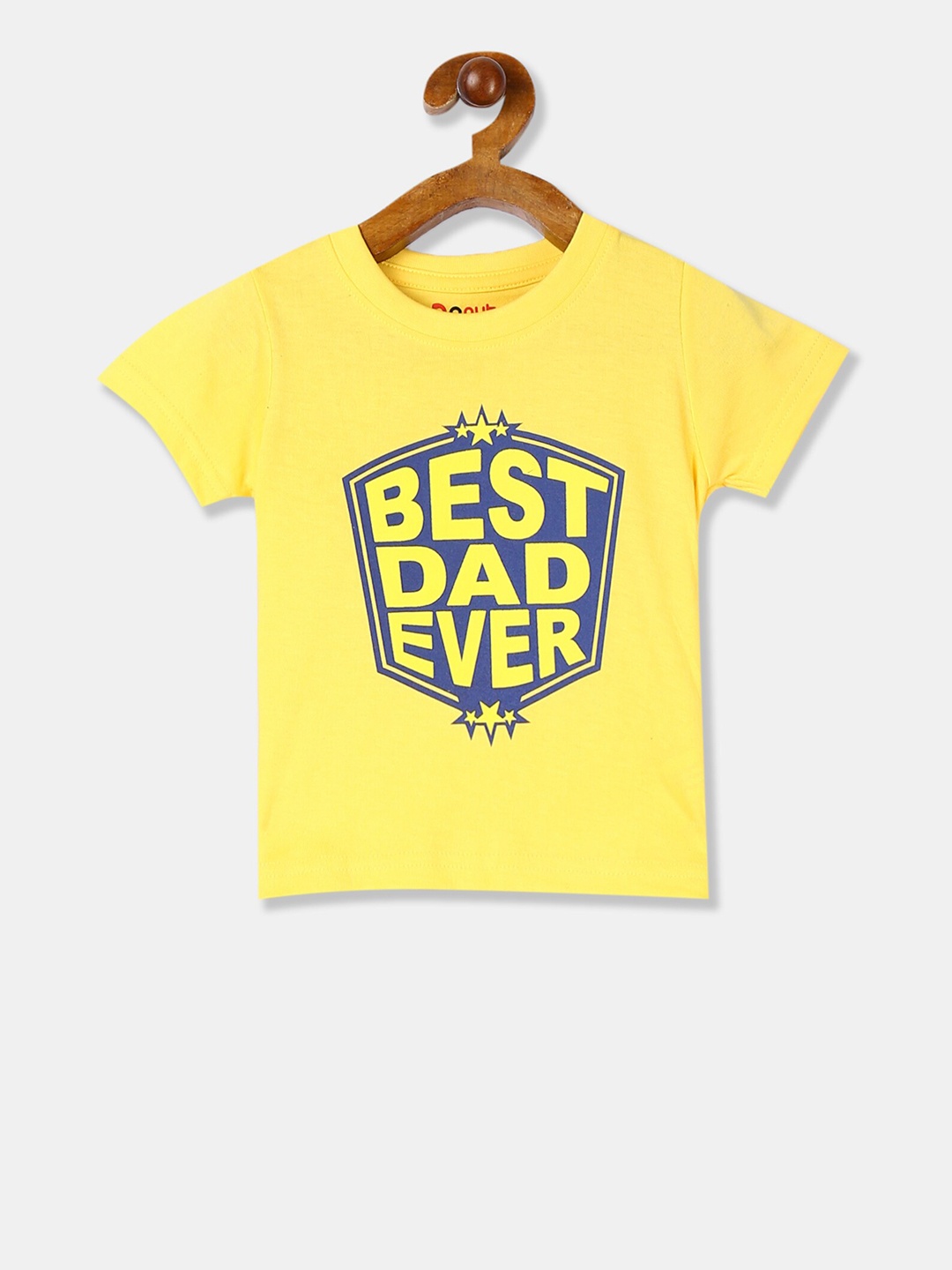 

Donuts Infant Boys Yellow Printed Round Neck Pure Cotton T-shirt