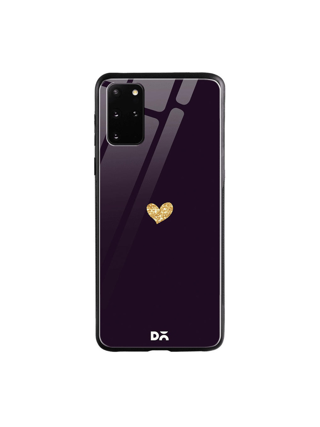 

DailyObjects Purple & Beige Sparkle Heart Plum Samsung Galaxy S20 Plus Shock Absorbent Glass Case