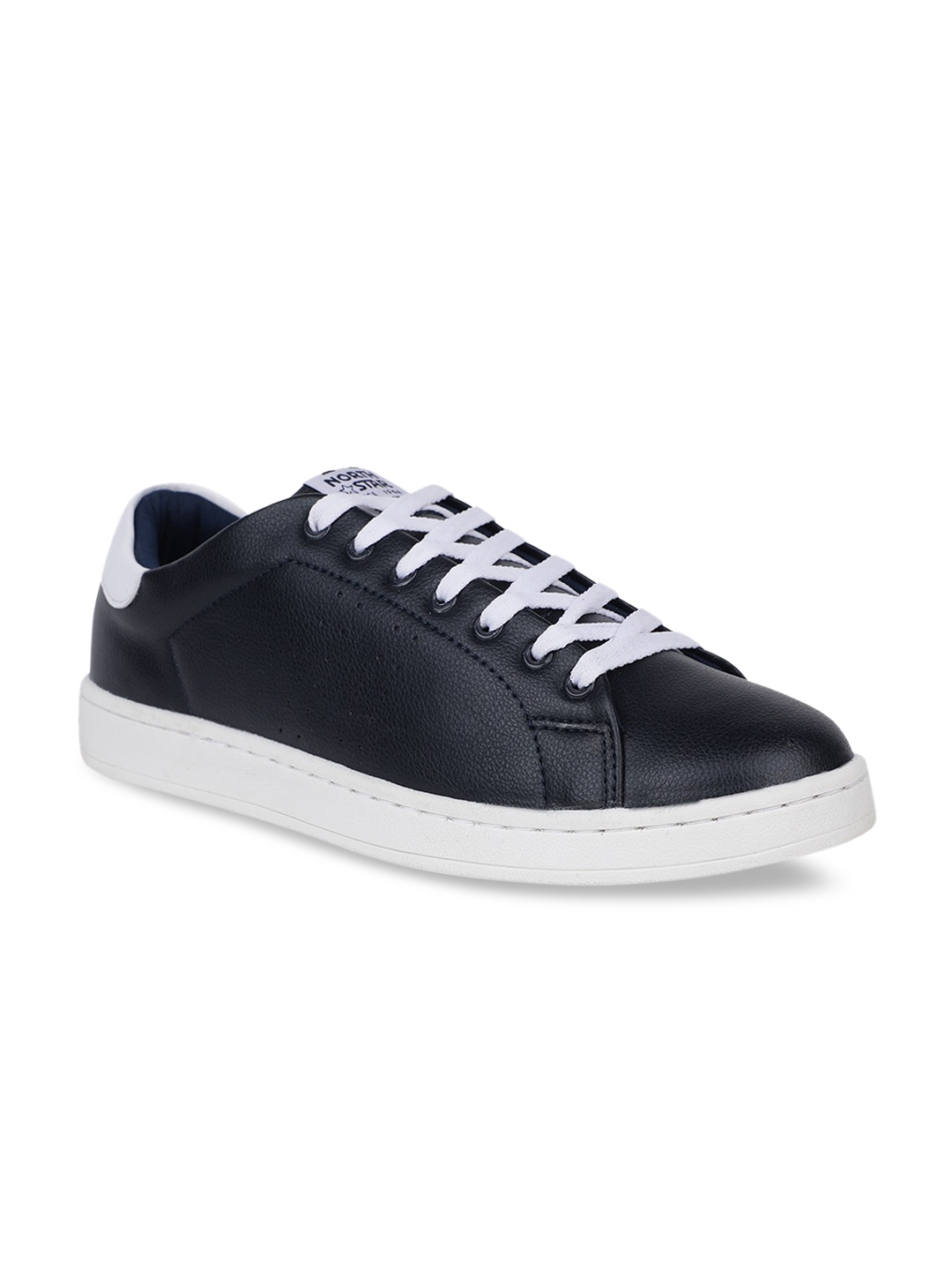 

North Star Men Navy Blue & White Solid Sneakers