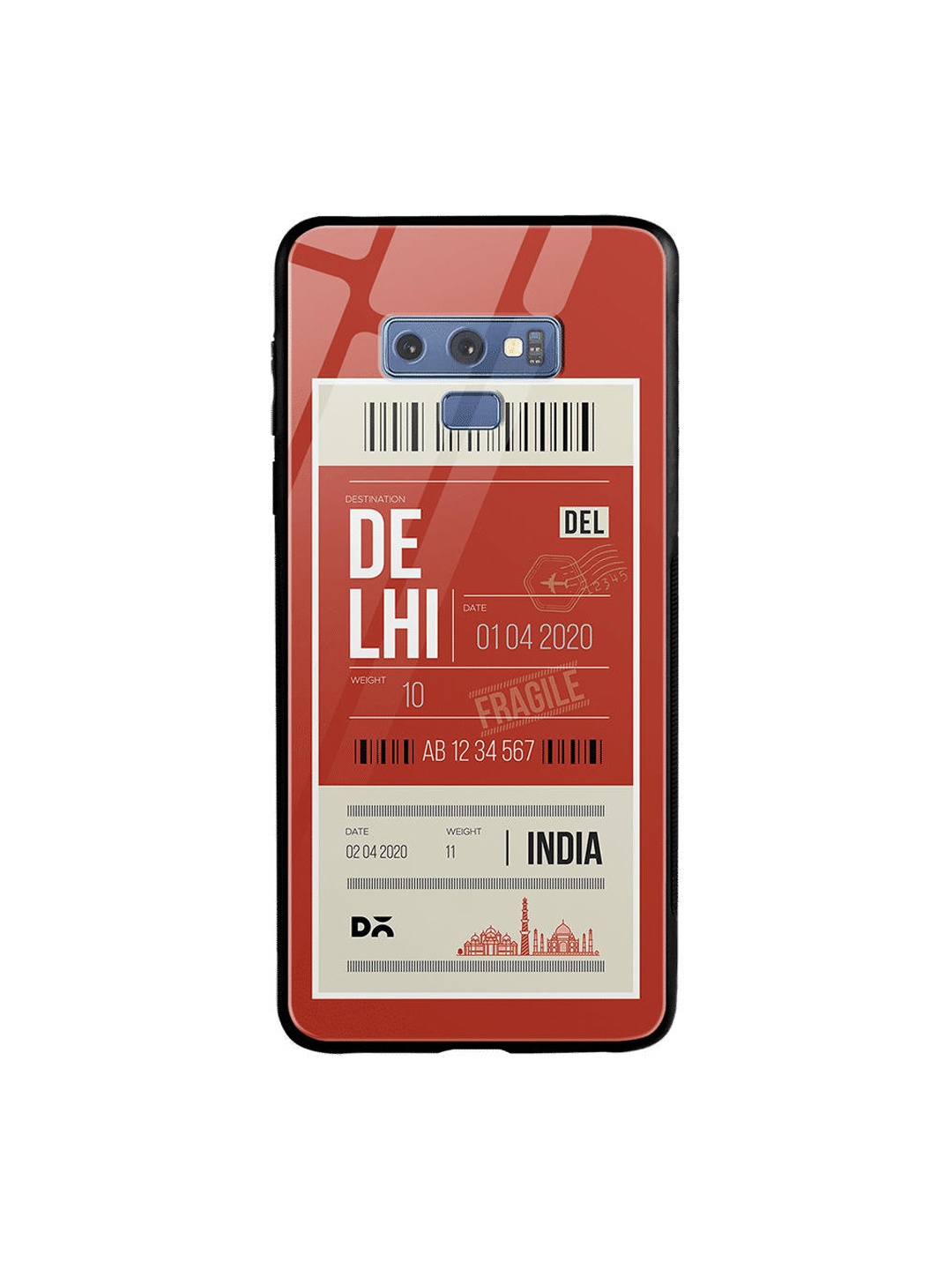 

DailyObjects Red & White Delhi City Tag Samsung Galaxy Note 9 Shock Absorbent Glass Case