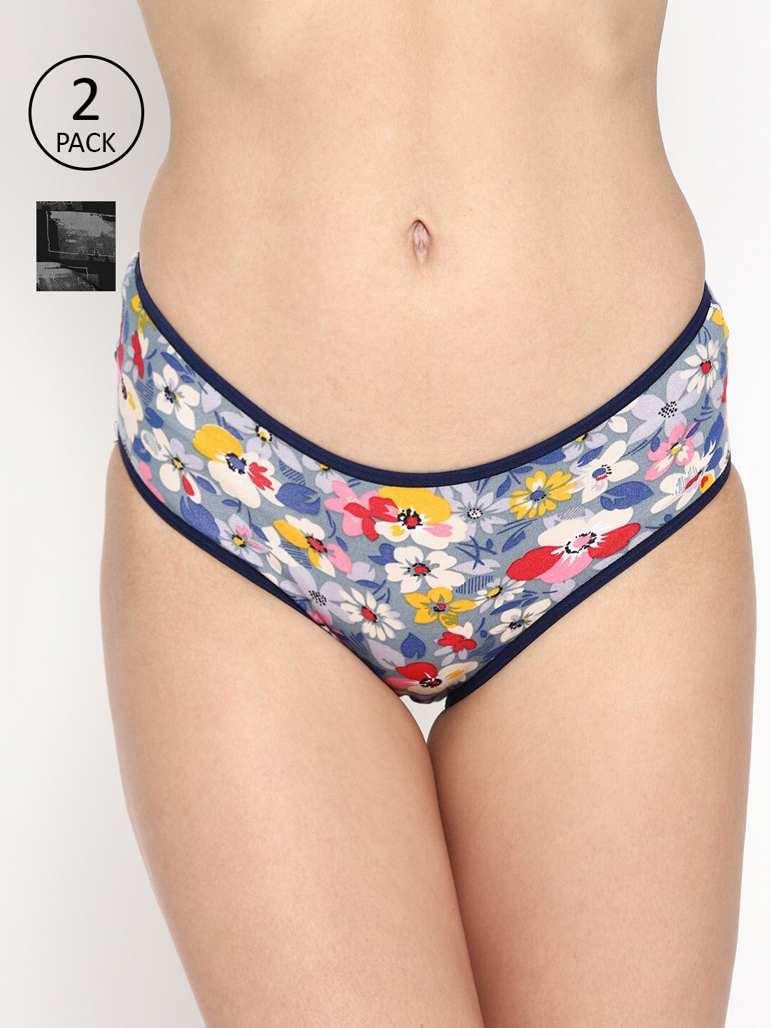 

Skidlers Women Pack Of 2 Cotton Printed Bikini Briefs SKD-BRIEF-42-BLACK-50