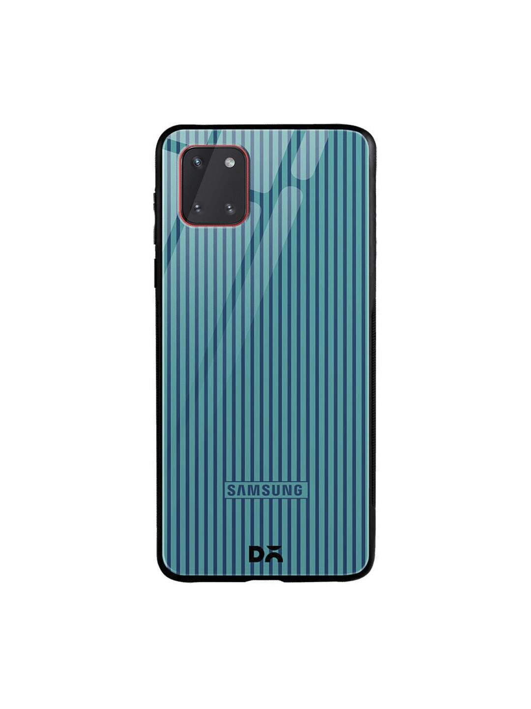 

DailyObjects Teal Blue Stripes Samsung Galaxy Note 10 Lite Shock Absorbent Glass Case