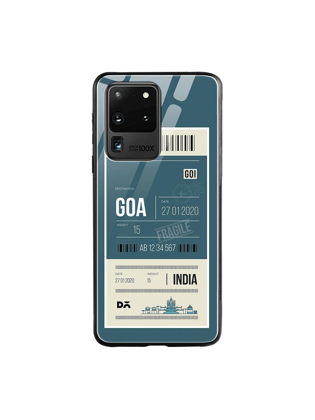 

DailyObjects Teal Blue & White Goa City Tag Samsung Galaxy S20 Ultra Shock Absorbent Glass Case