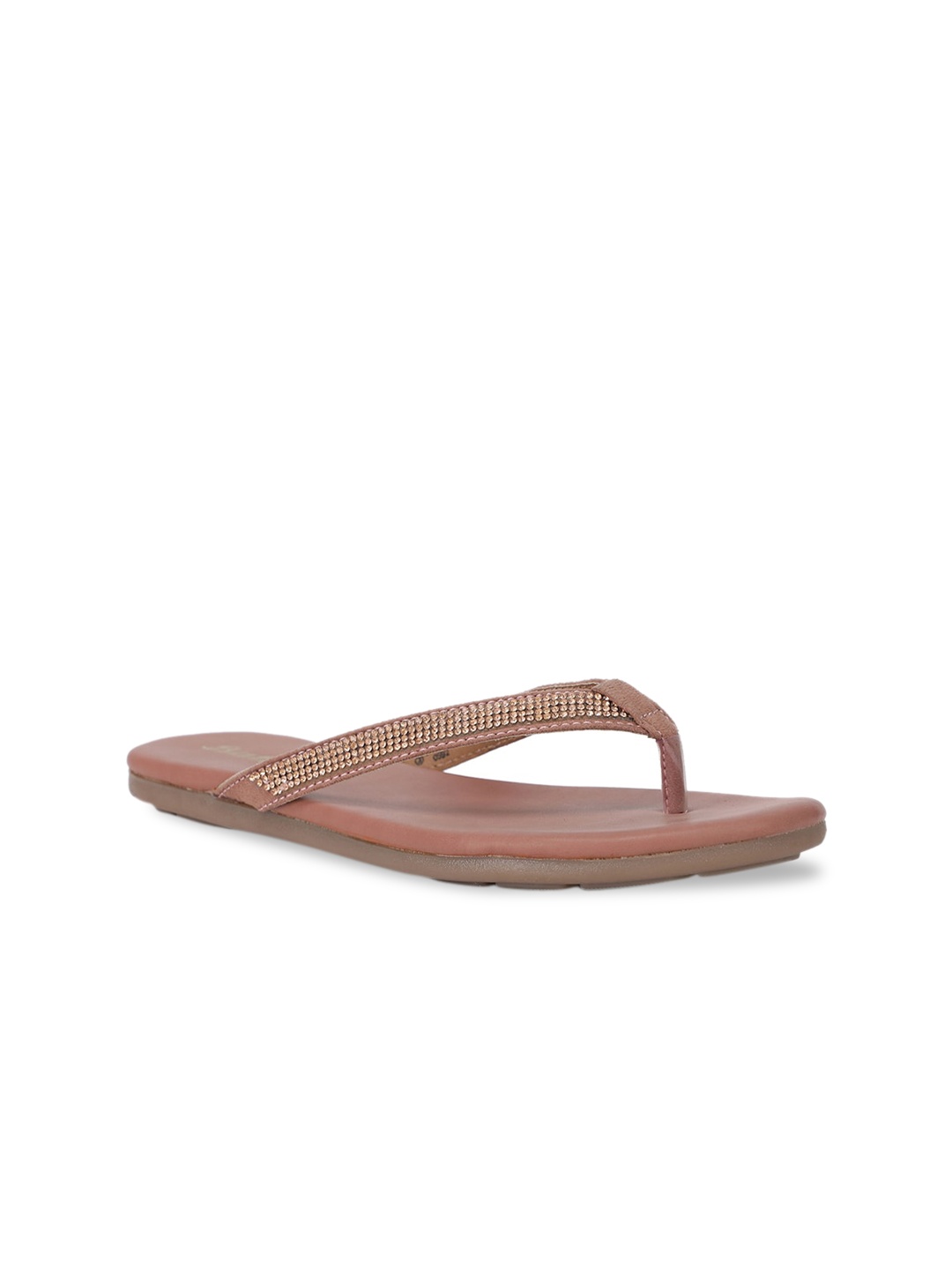 

Bata Women Brown Embellished Open Toe Flats