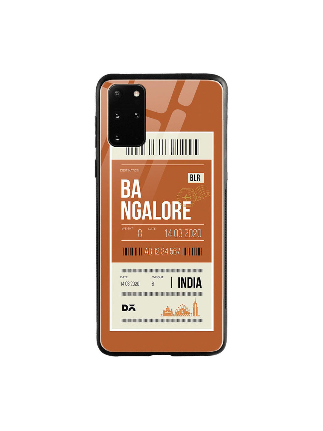 

DailyObjects Orange & White Bangalore City Tag Samsung Galaxy S20 Plus Shock Absorbent Glass Case