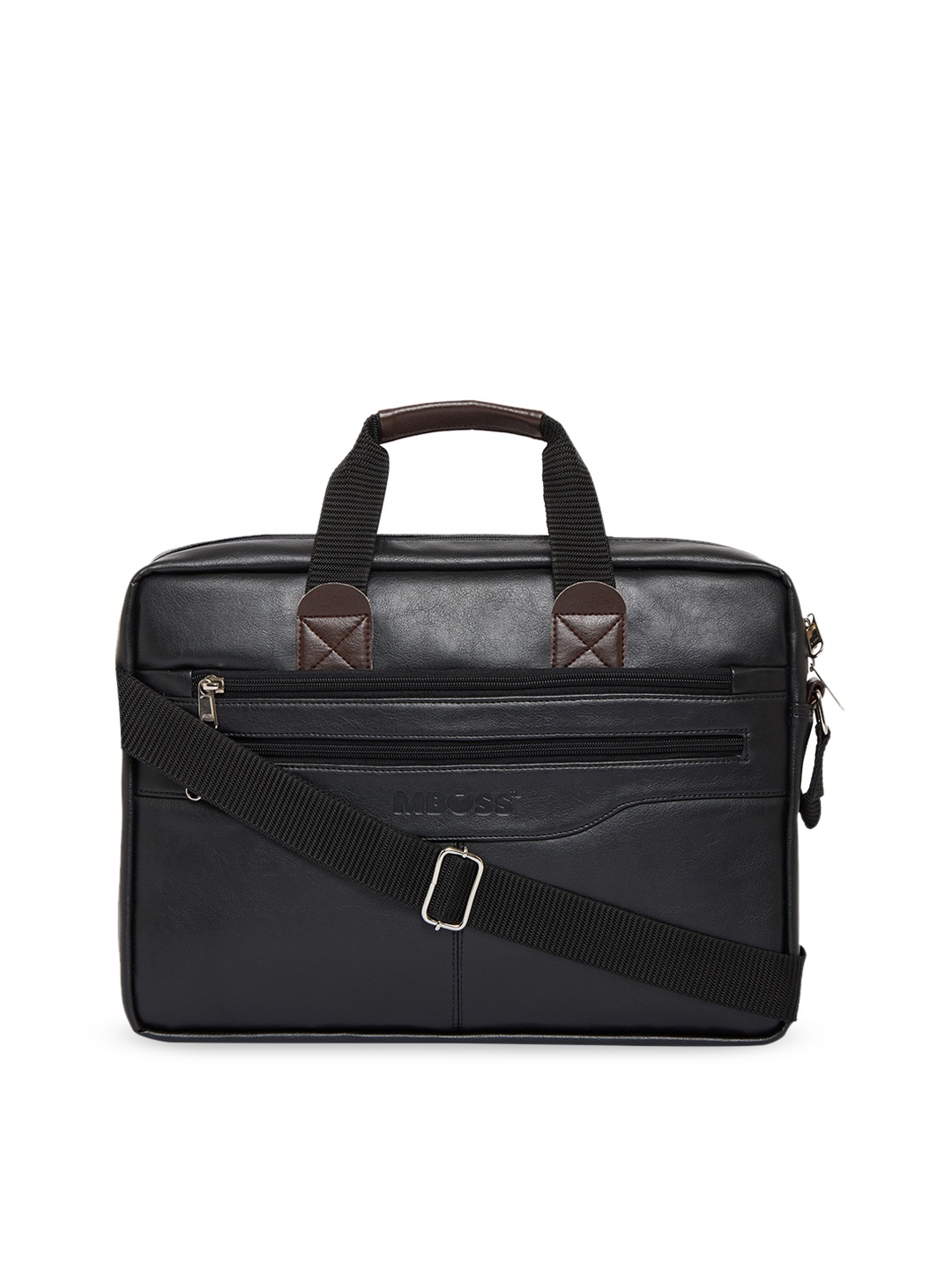 

MBOSS Unisex Black Solid Messenger Bag