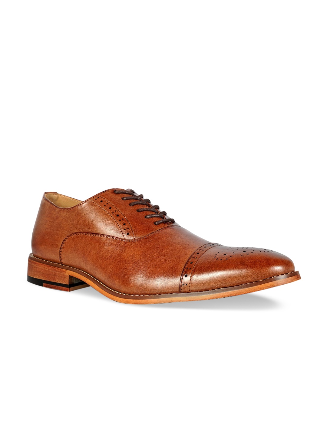 

Kenneth Cole Men Brown Leather Formal Gibson Oxfords