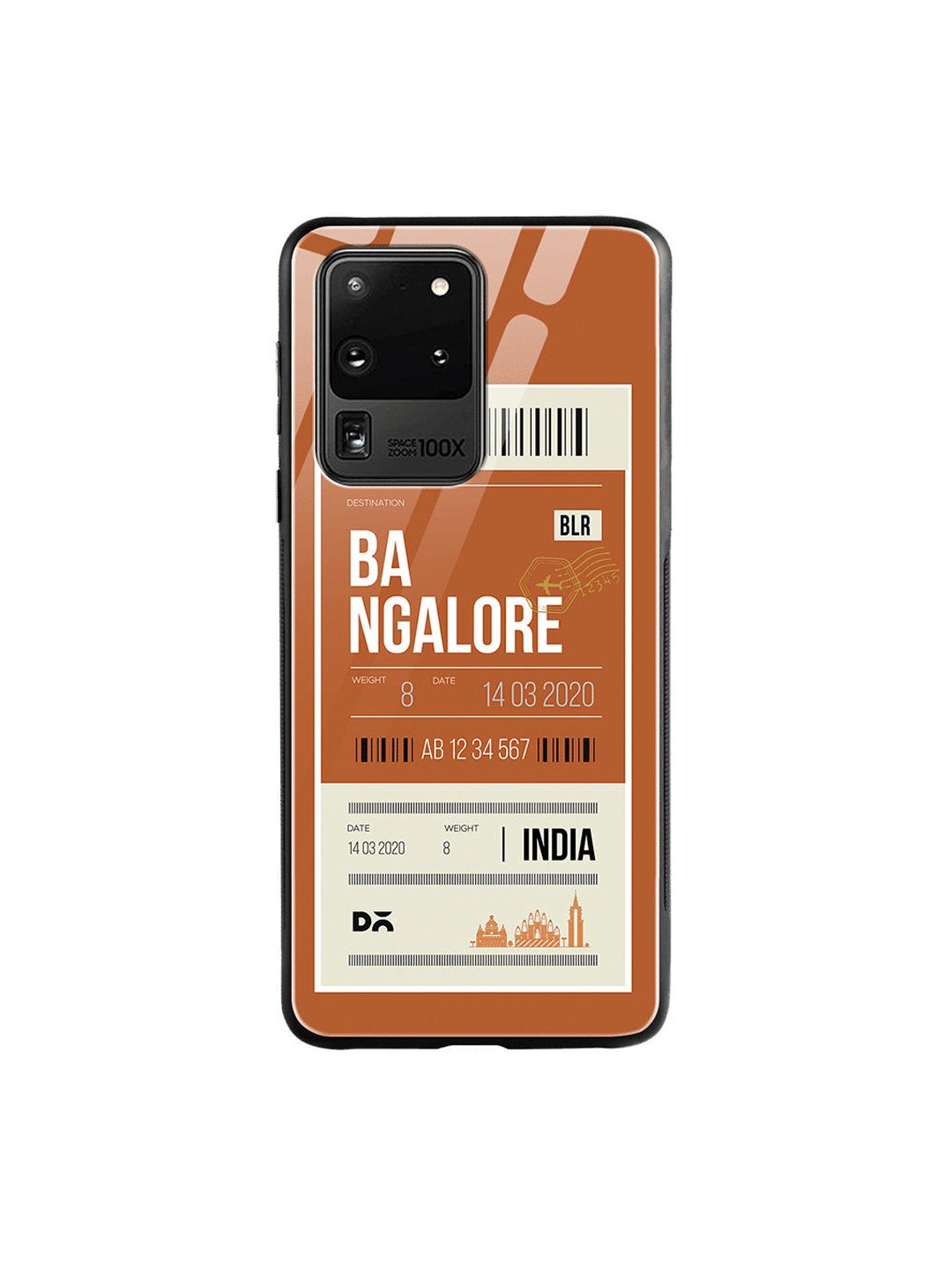 

DailyObjects Orange & White Bangalore City Tag Samsung Galaxy S20 Ultra Shock Absorbent Glass Case