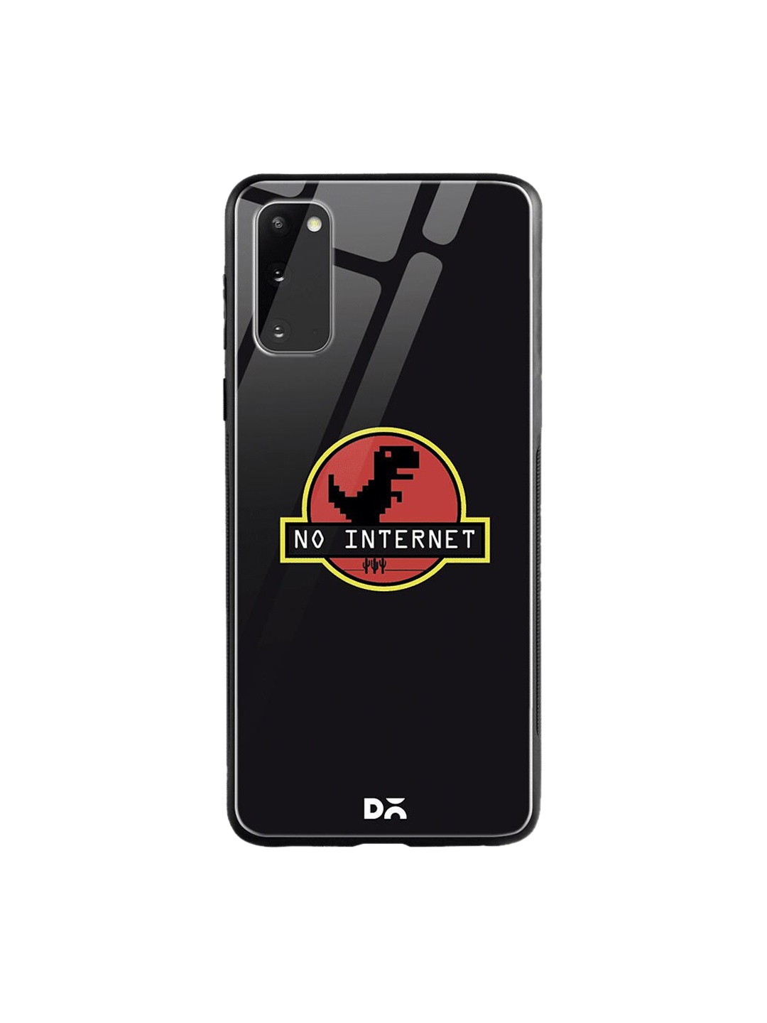 

DailyObjects Black & Red No Internet Samsung Galaxy S20 Shock Absorbent Glass Case