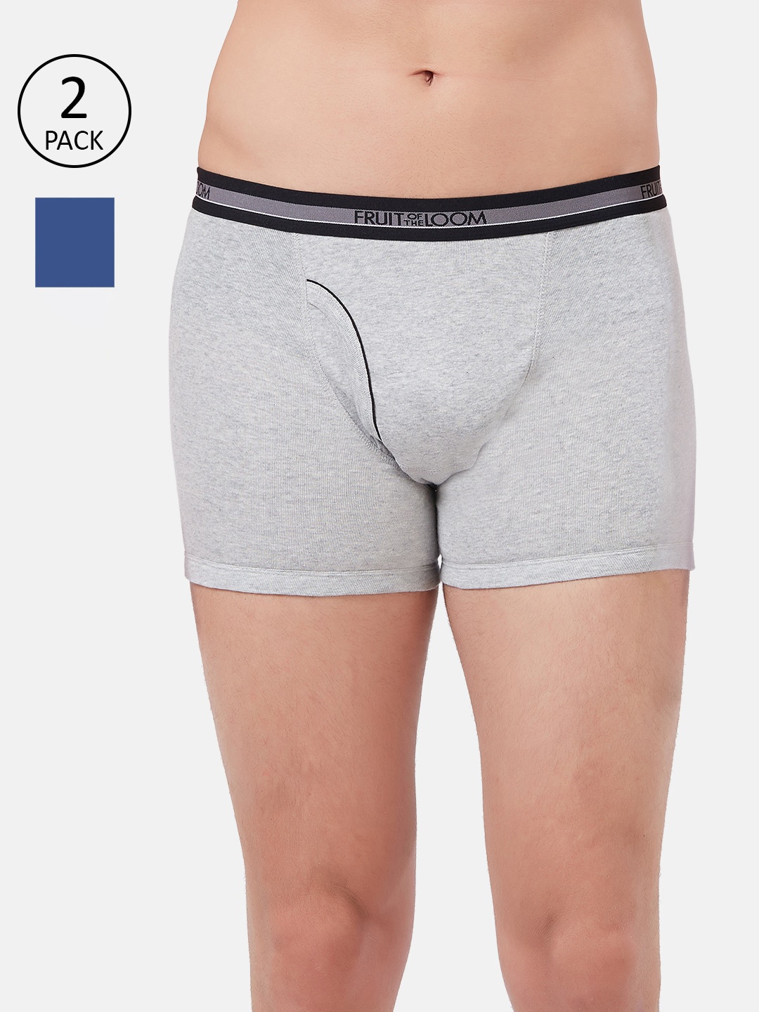 

Fruit of the loom Men Pack Of 2 Solid Trunks MBB02-2P-A1S1, Blue