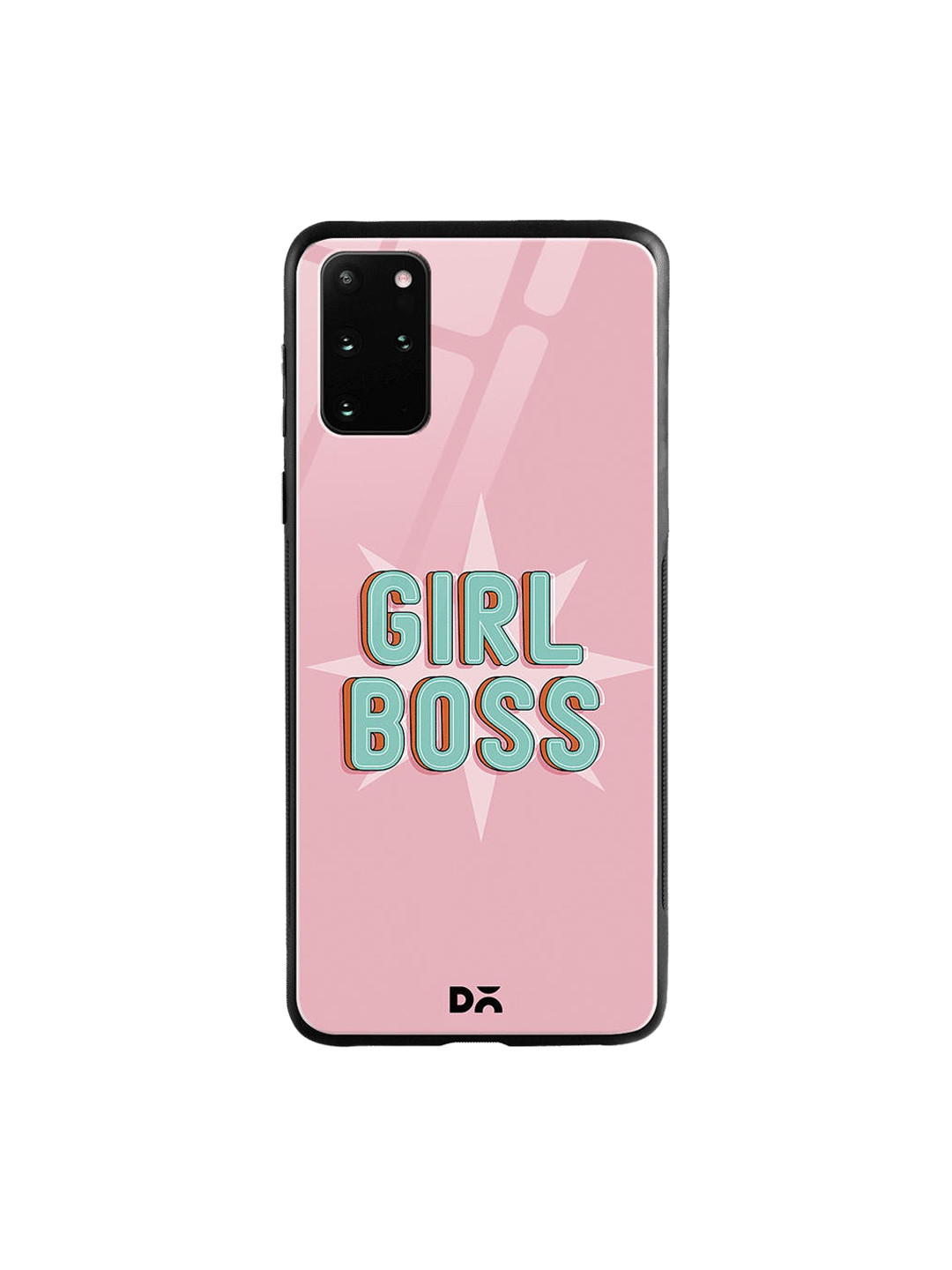 

DailyObjects Pink & Turquoise Blue Girl Boss Star Samsung Galaxy S20 Plus Shock Absorbent Glass Case
