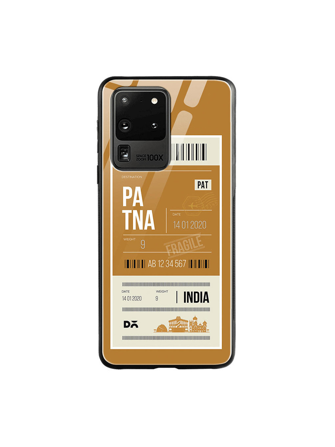 

DailyObjects Mustard Yellow & White Patna City Tag Samsung Galaxy S20 Ultra Shock Absorbent Glass Case