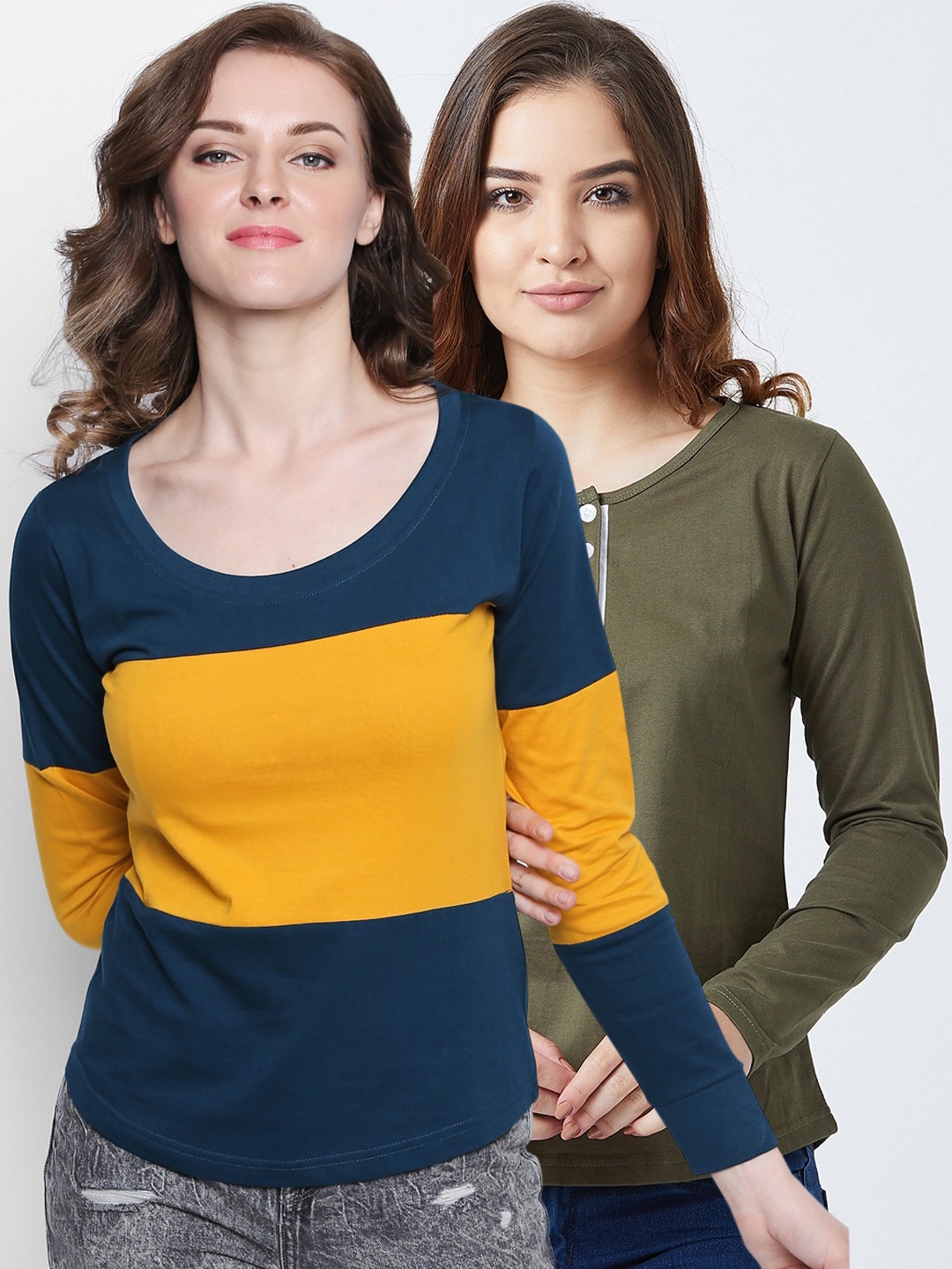 

The Dry State Women Olive Green Solid Round Neck T-shirt