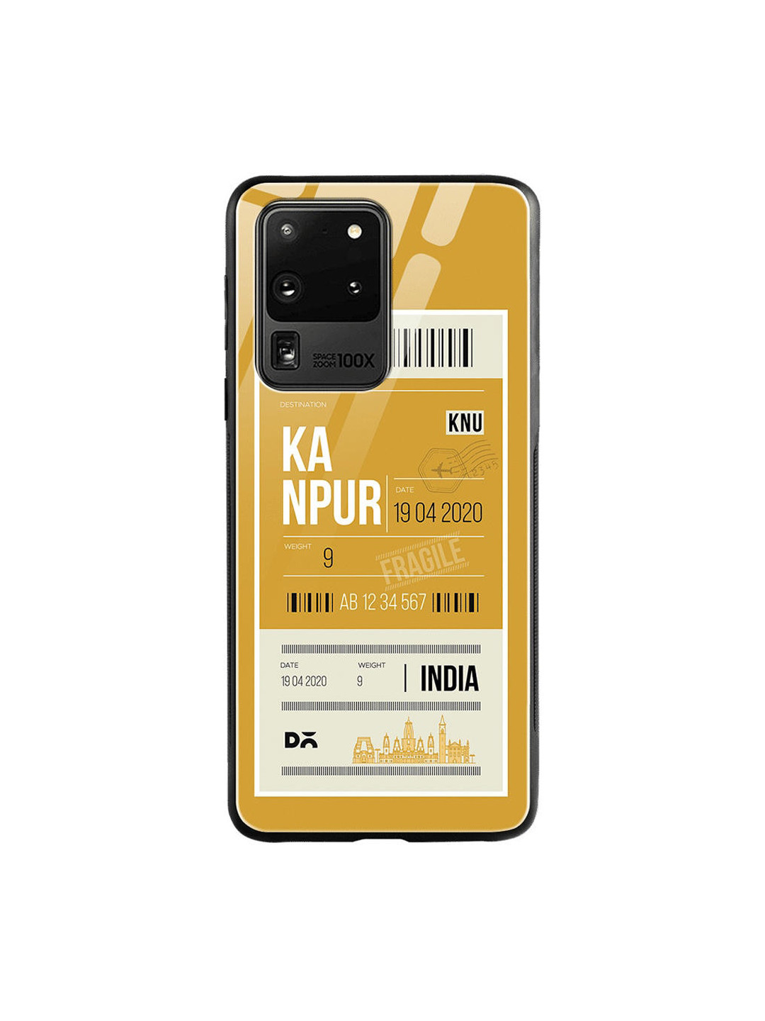 

DailyObjects Mustard Yellow & White Kanpur City Tag Samsung Galaxy S20 Ultra Shock Absorbent Glass Case