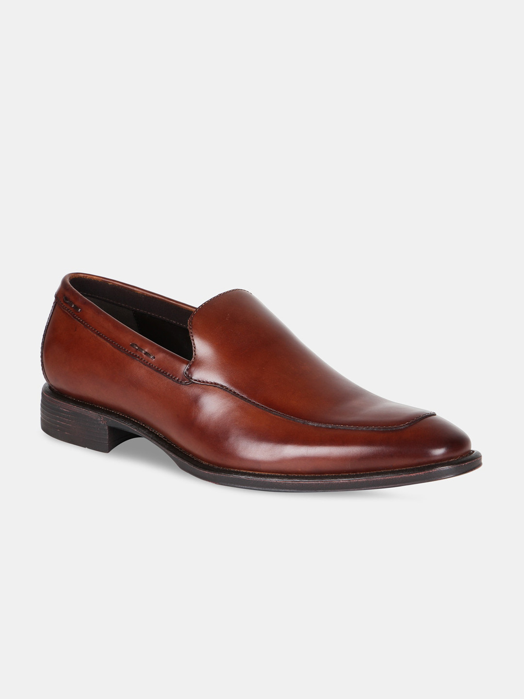 

Kenneth Cole Men Tan Brown Solid Leather Formal Loafers