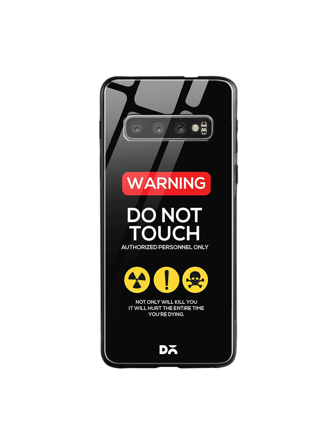

DailyObjects Black & White Do Not Touch Samsung Galaxy S10 Shock Absorbent Glass Case
