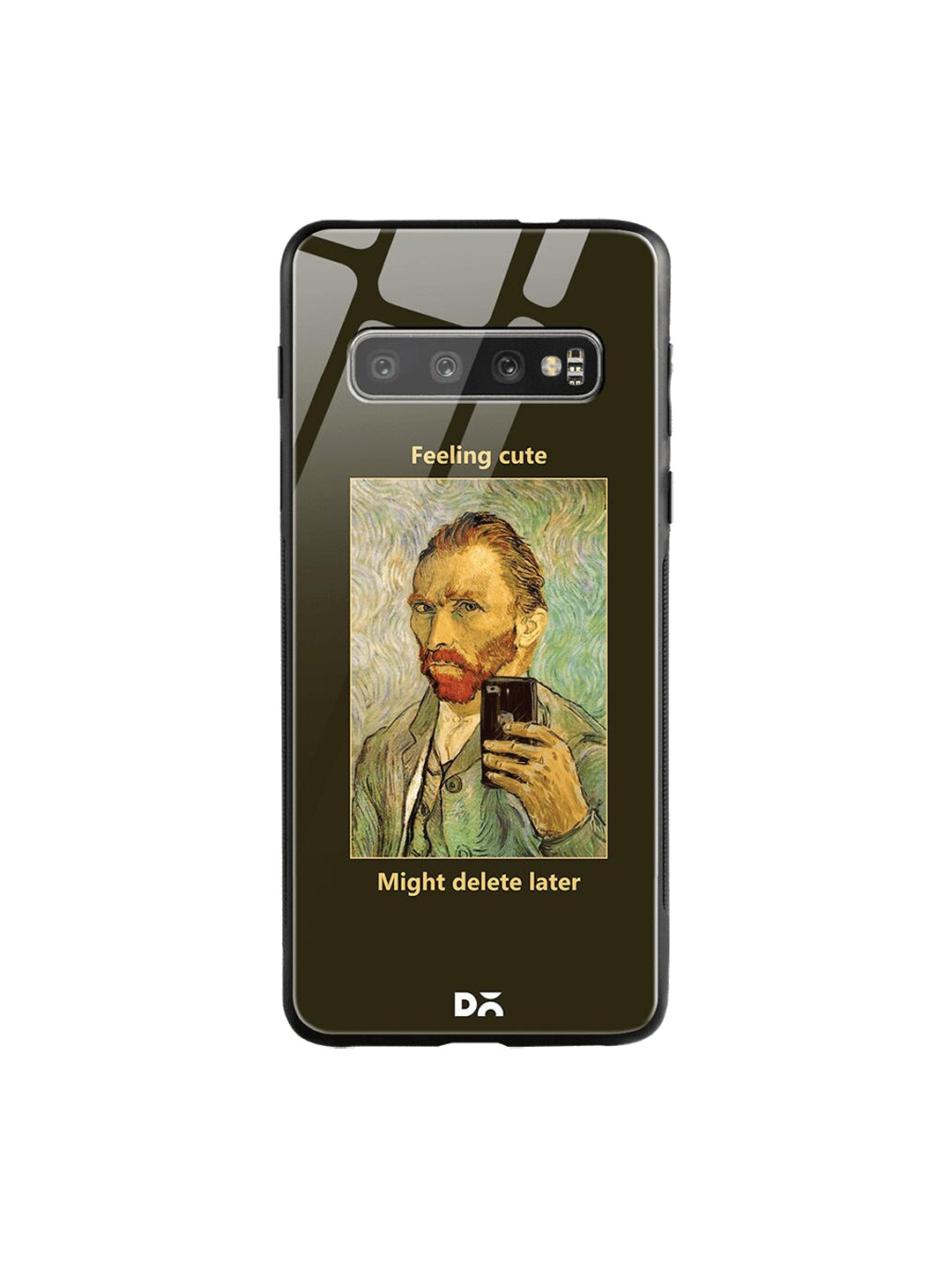 

DailyObjects Black & Yellow Feeling Cute Samsung Galaxy S10 Plus Shock Absorbent Glass Case
