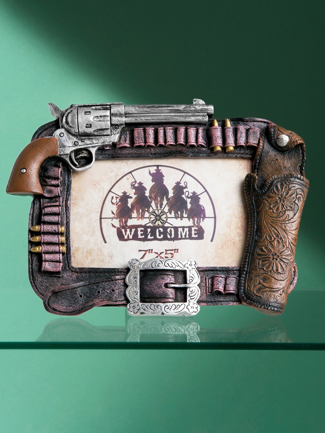 

Bigsmall Brown & Grey Vintage Pistol Table-Top Photo Frame