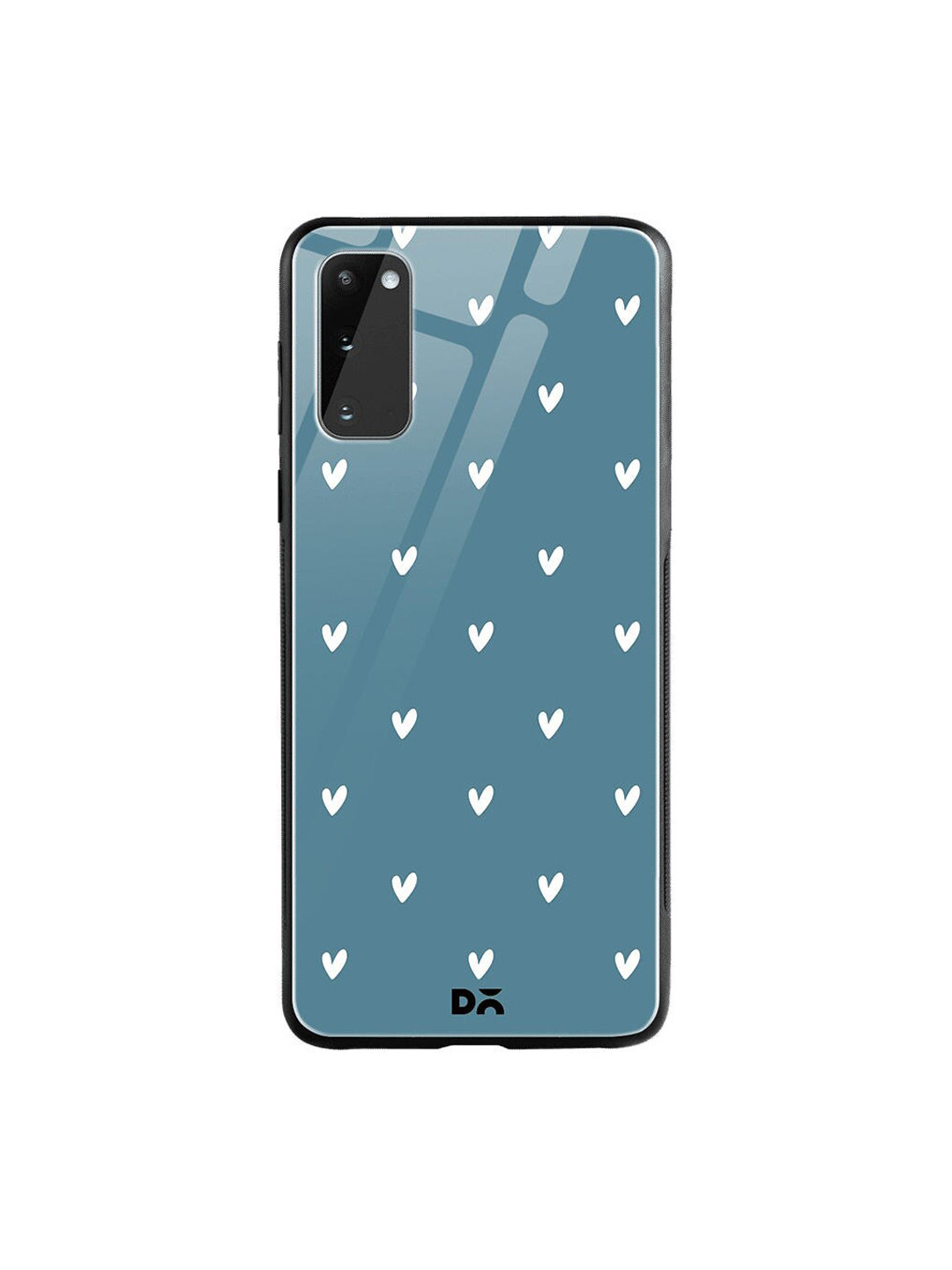 

DailyObjects Teal Blue & White Bundle Heart Teal Samsung Galaxy S20 Shock Absorbent Glass Case