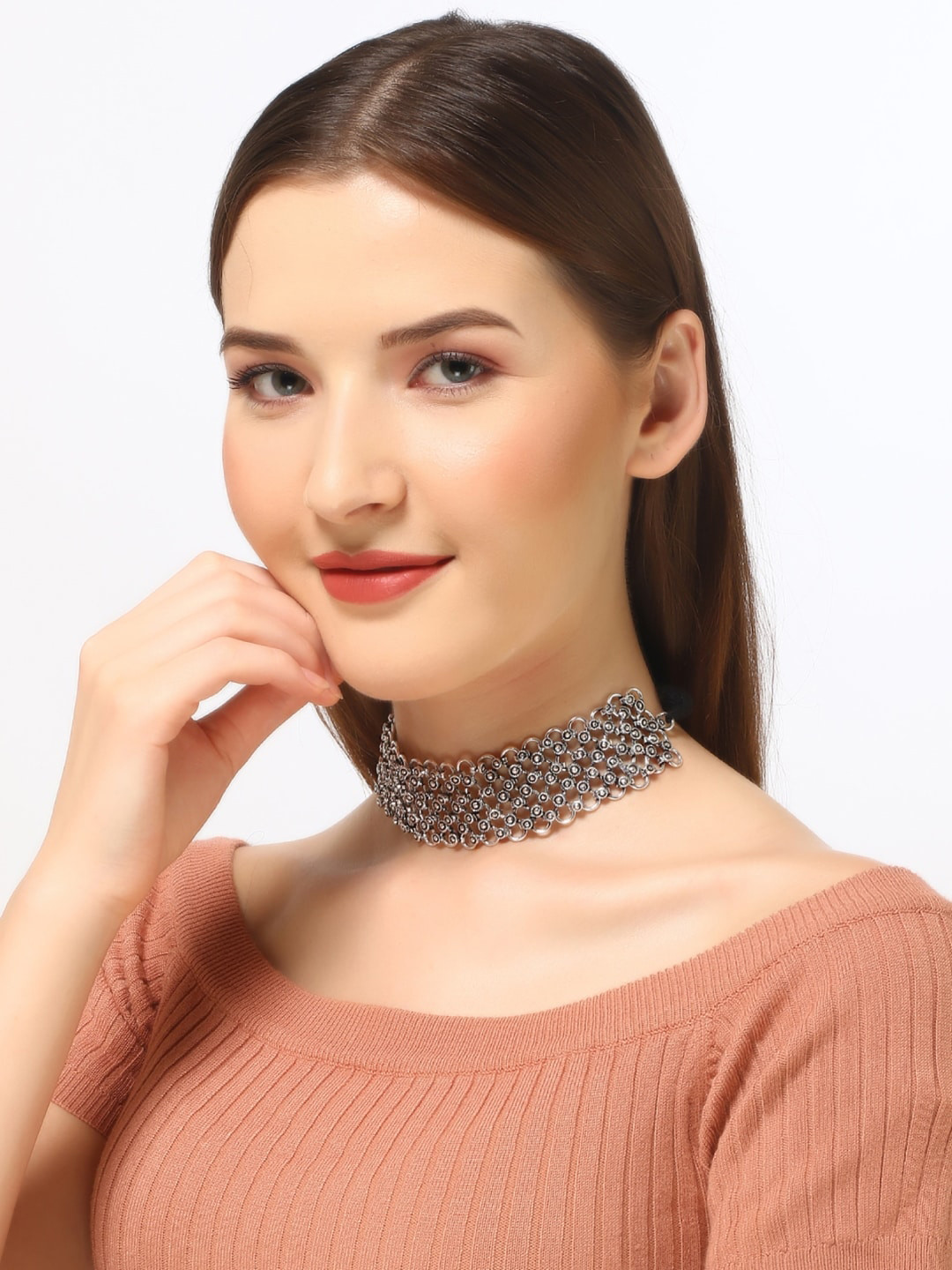 

Infuzze Silver-Plated Choker Necklace