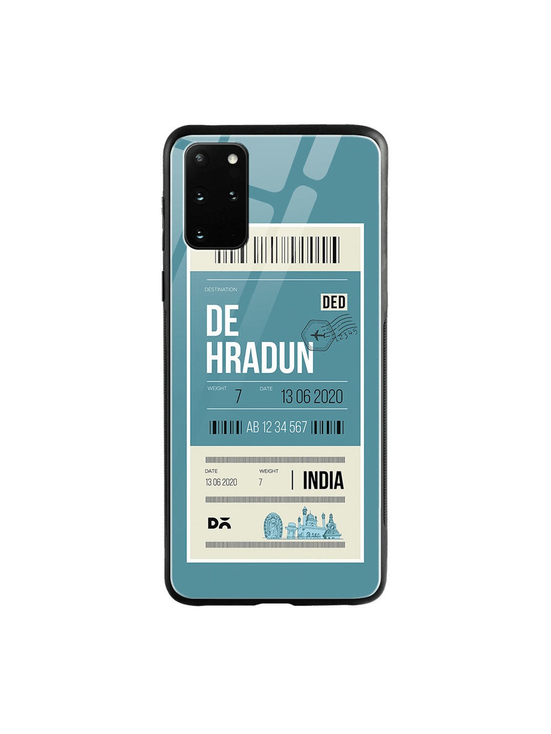 

DailyObjects Blue & White Dehradun City Tag Samsung Galaxy S20 Plus Shock Absorbent Glass Case