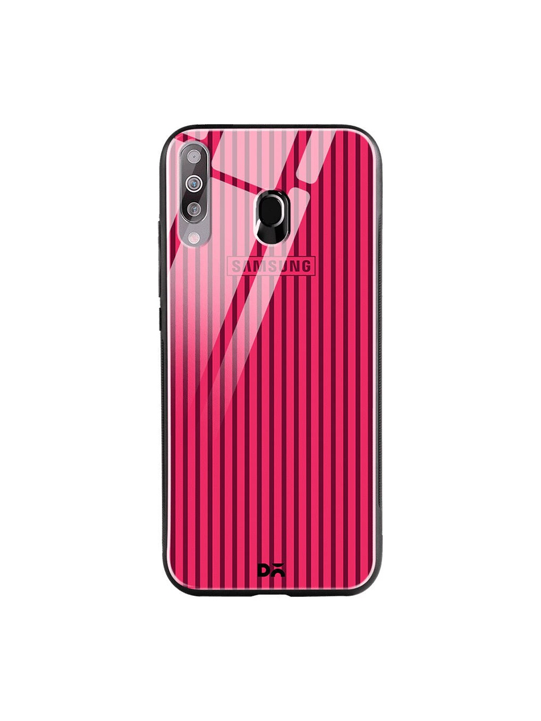 

DailyObjects Pink Stripes Samsung Galaxy M30 Shock Absorbent Glass Case