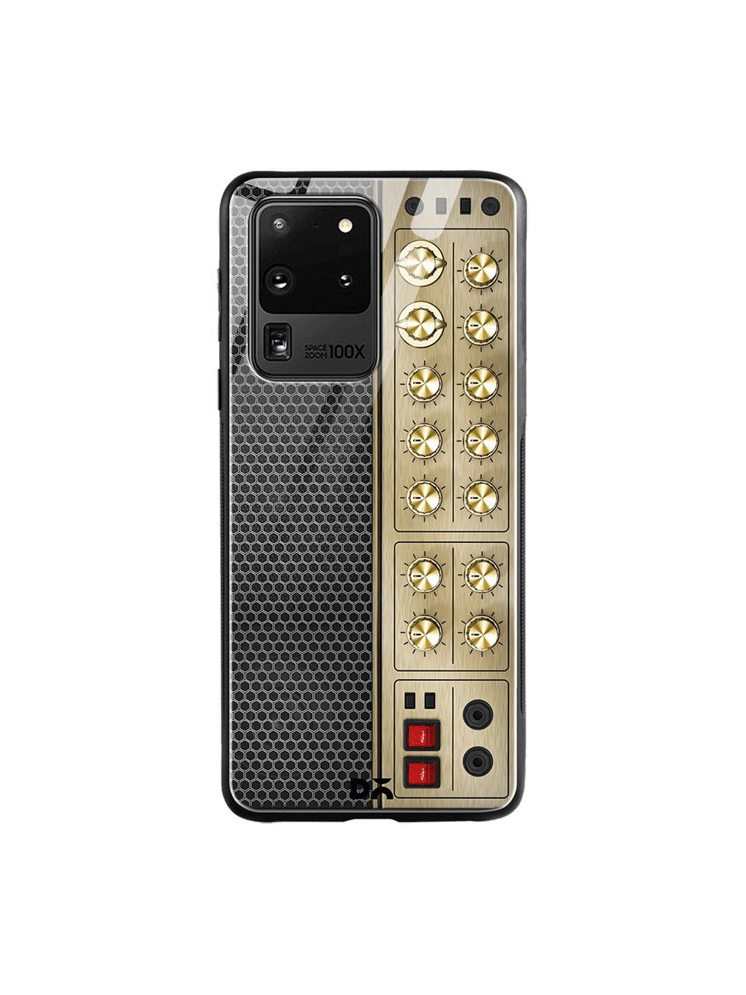 

DailyObjects Black & Gold-Toned Amp Samsung Galaxy S20 Ultra Shock Absorbent Glass Case