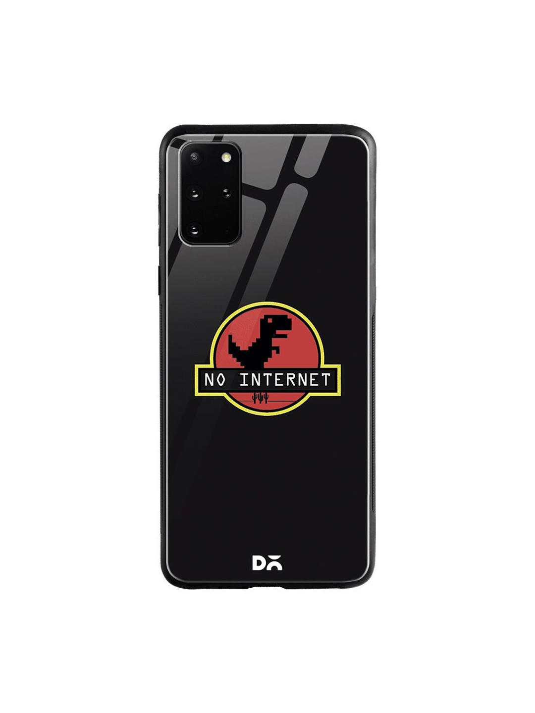

DailyObjects Black & Red No Internet Samsung Galaxy S20 Plus Shock Absorbent Glass Case