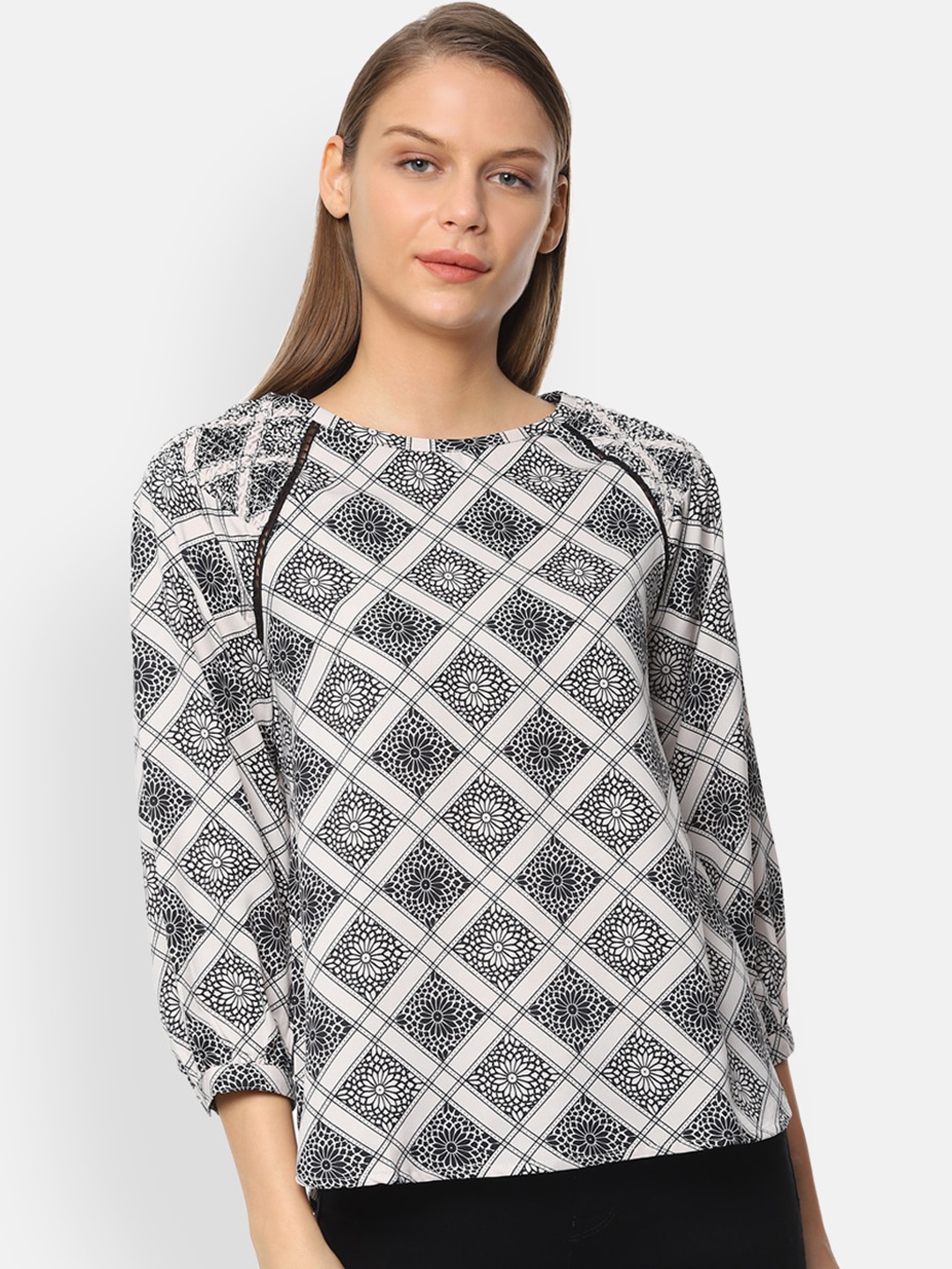 

Van Heusen Woman Women Black Printed Top