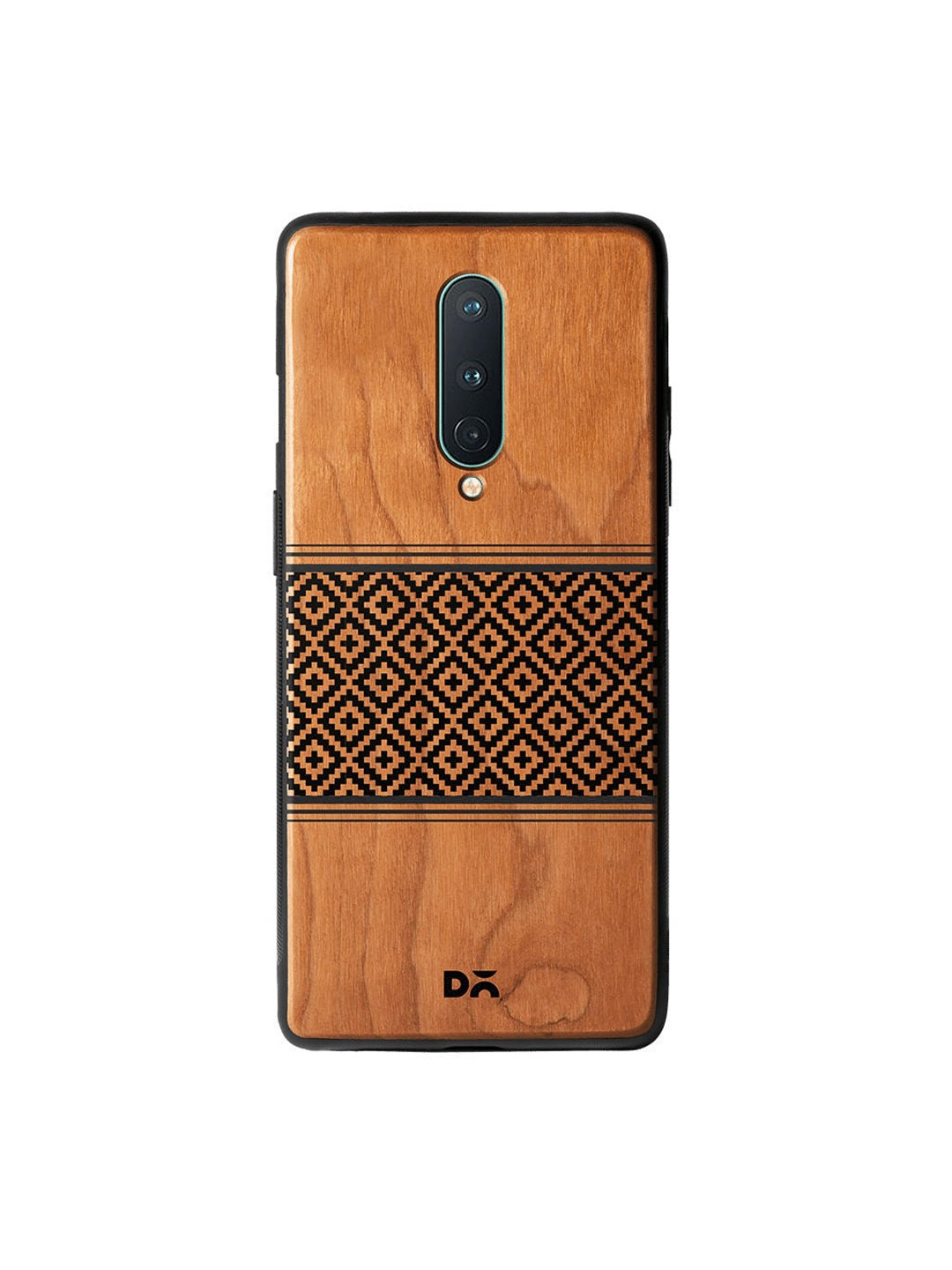 

DailyObjects Brown & Black Symmetrical Band Wooden OnePlus 8 Case