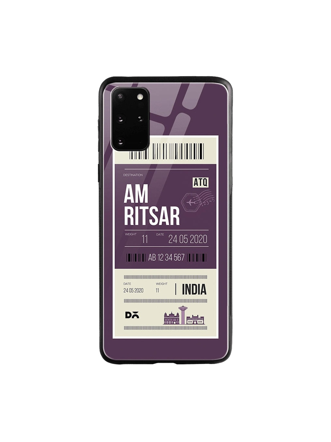 

DailyObjects Purple & White Amritsar City Tag Samsung Galaxy S20 Plus Shock Absorbent Glass Case