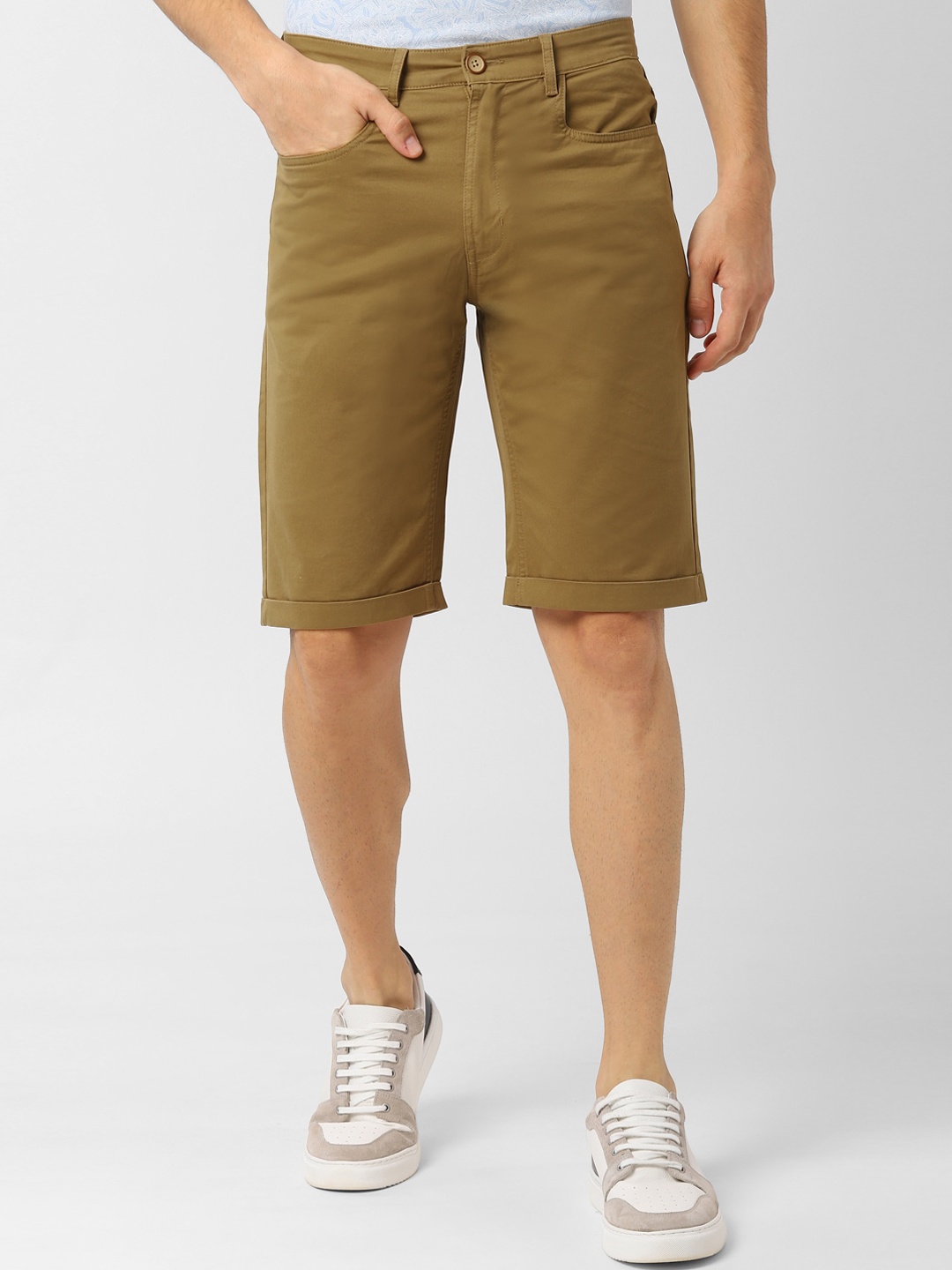 

Peter England Casuals Men Khaki Solid Regular Shorts