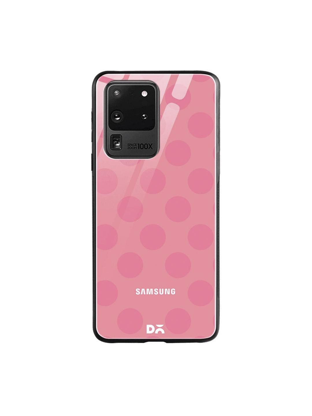 

DailyObjects Pink Polka Samsung Galaxy S20 Ultra Shock Absorbent Glass Case