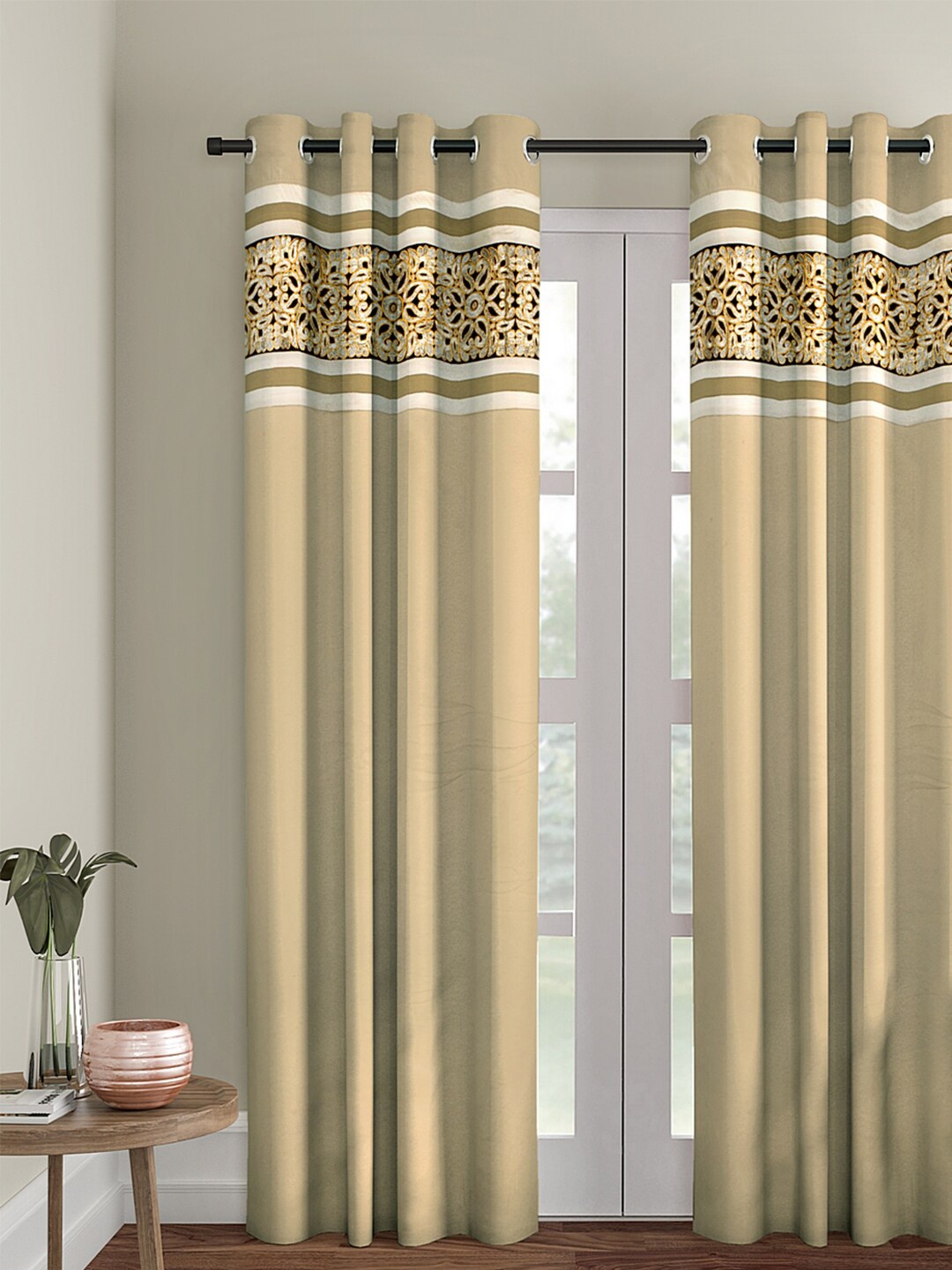 eyda Gold-Toned Single Room Darkening Door Curtain