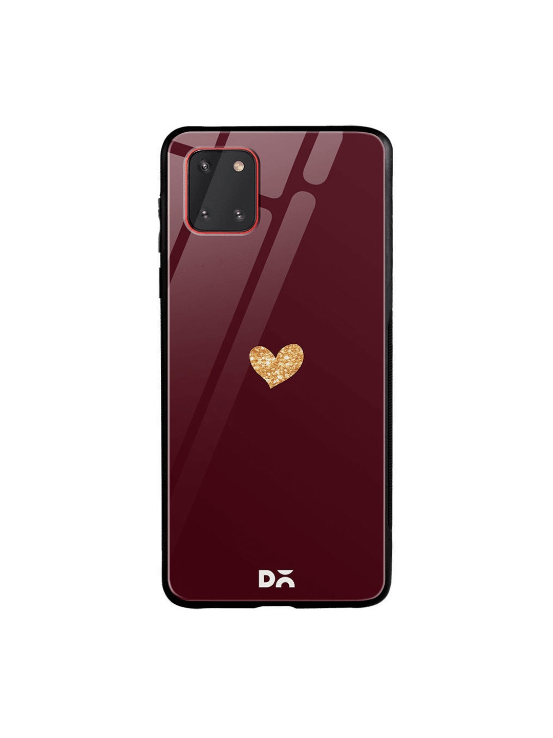 

DailyObjects Burgundy & Beige Sparkle Heart Samsung Galaxy Note 10 Lite Shock Absorbent Glass Case