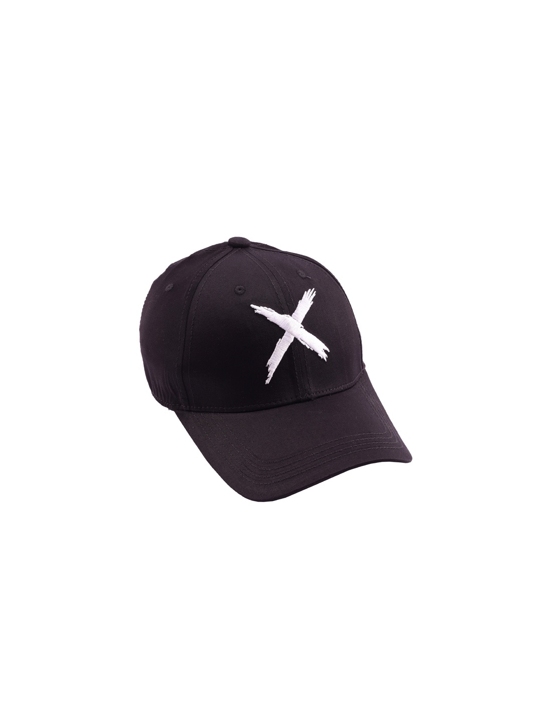 

Cap Shap Unisex Black & White Embroidered Baseball Cap