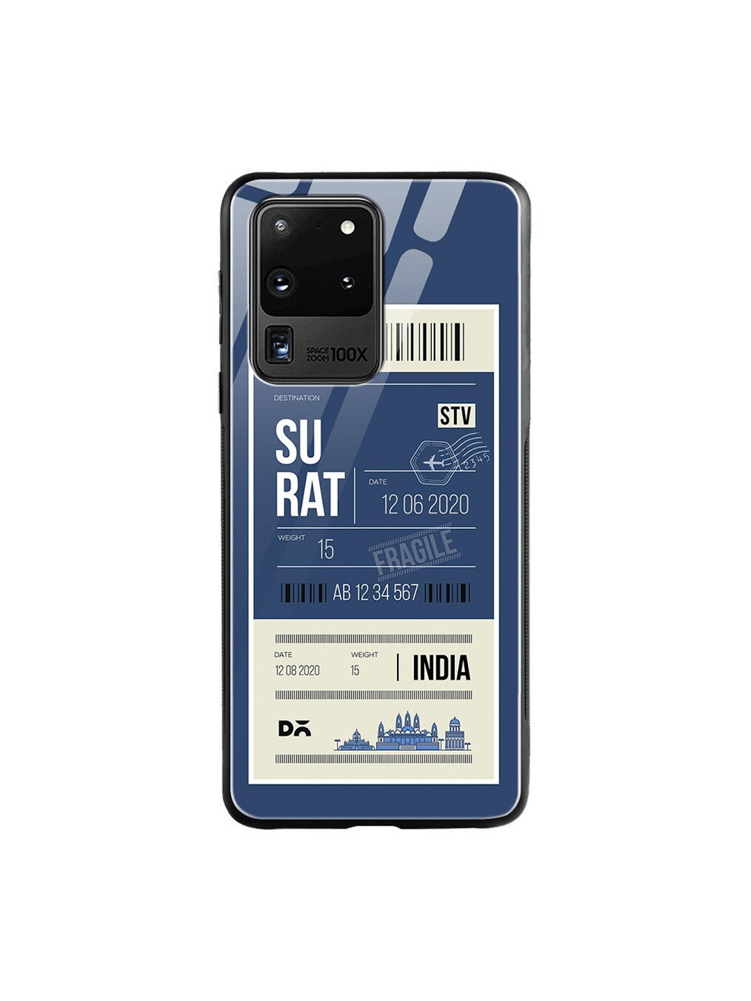 

DailyObjects Blue & White Surat City Tag Samsung Galaxy S20 Ultra Shock Absorbent Glass Case