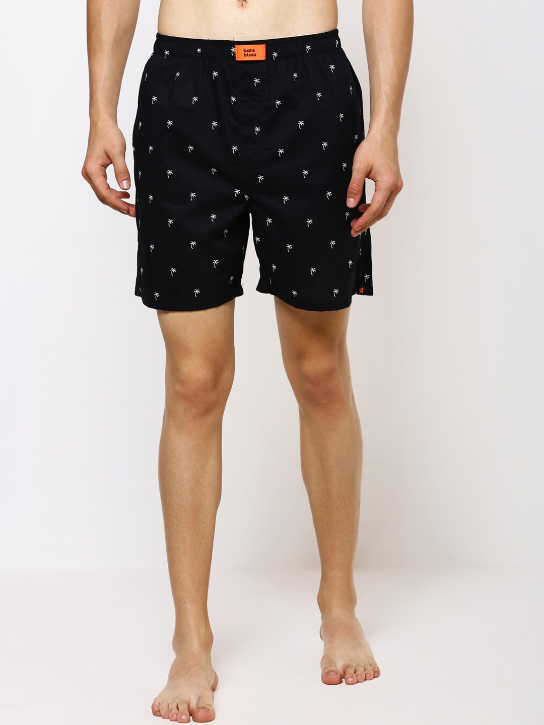 

Bareblow Men Black & White Palm Printed Boxers BBBX127M