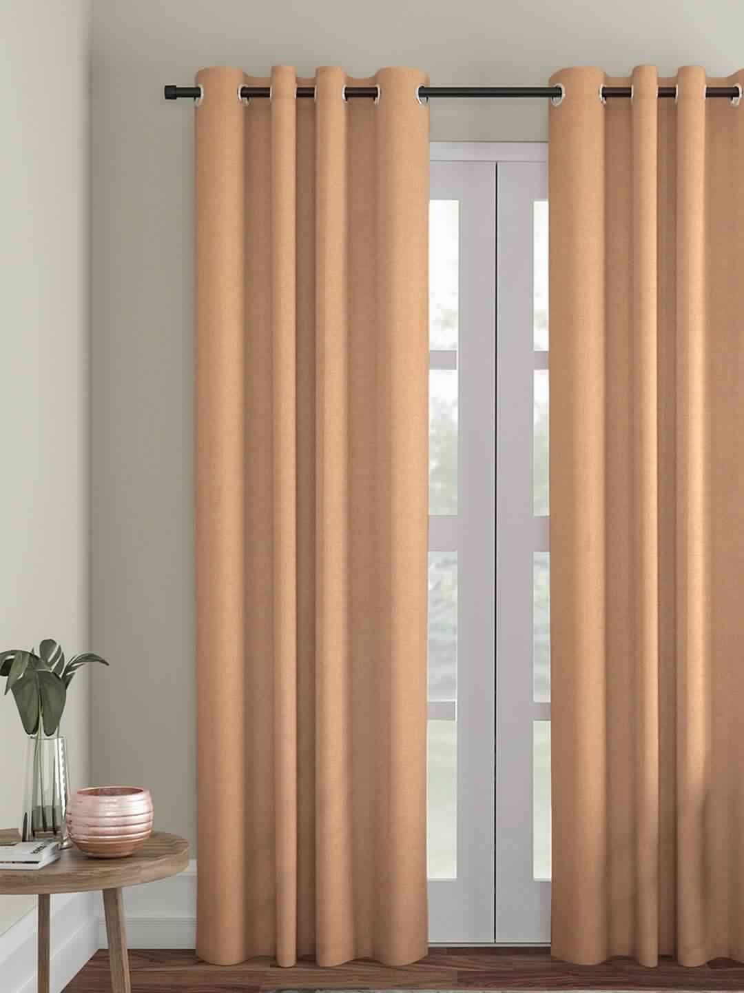 

Kuber Industries Muted Gold-Toned Set of 2 Door Curtains